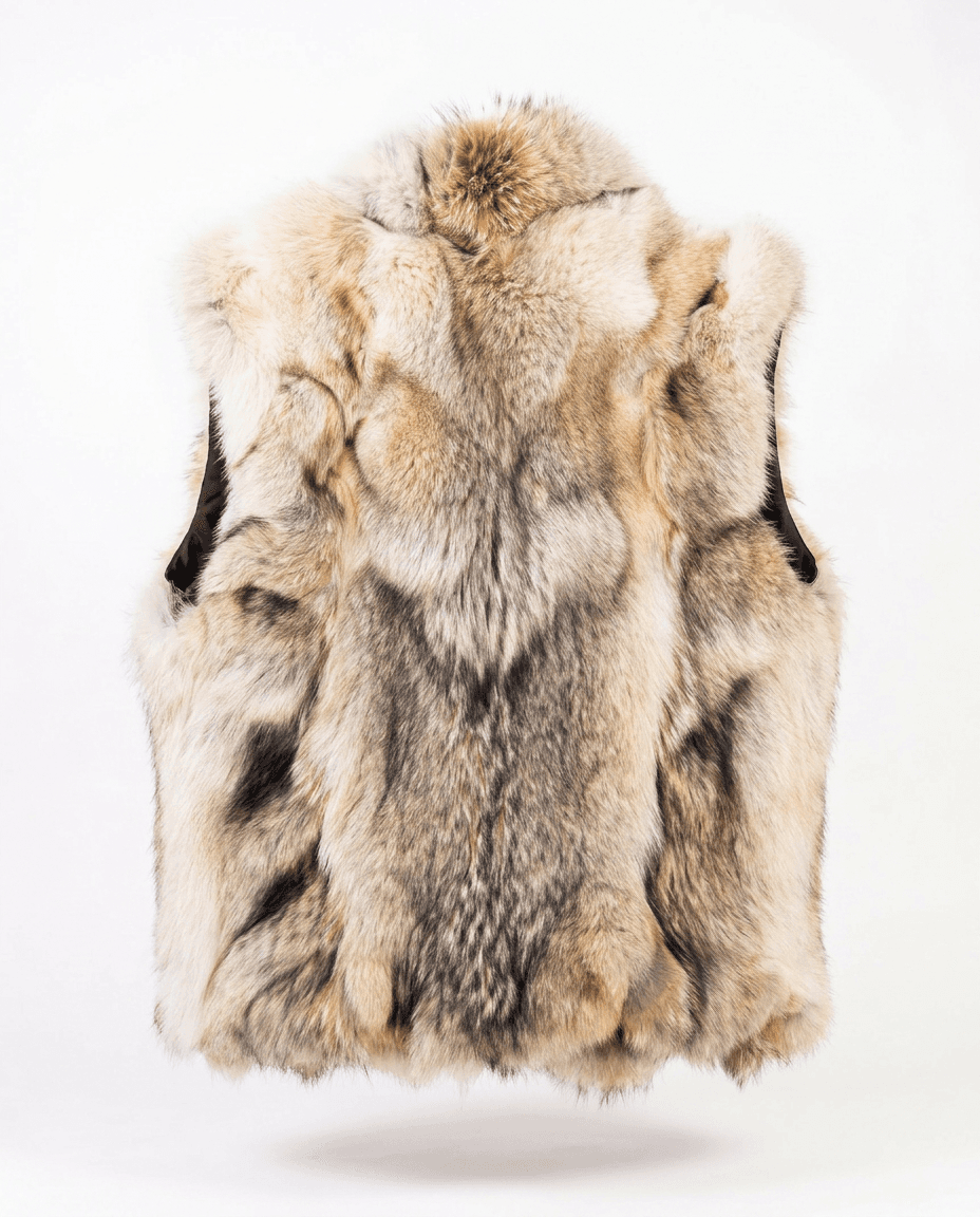 chaleco pelo beige detalle