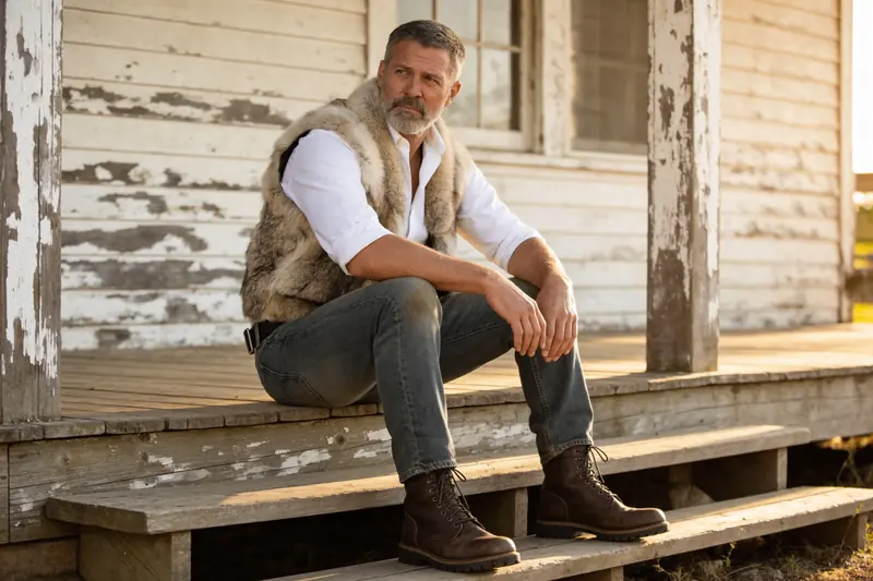 Beige Hair-On Vest