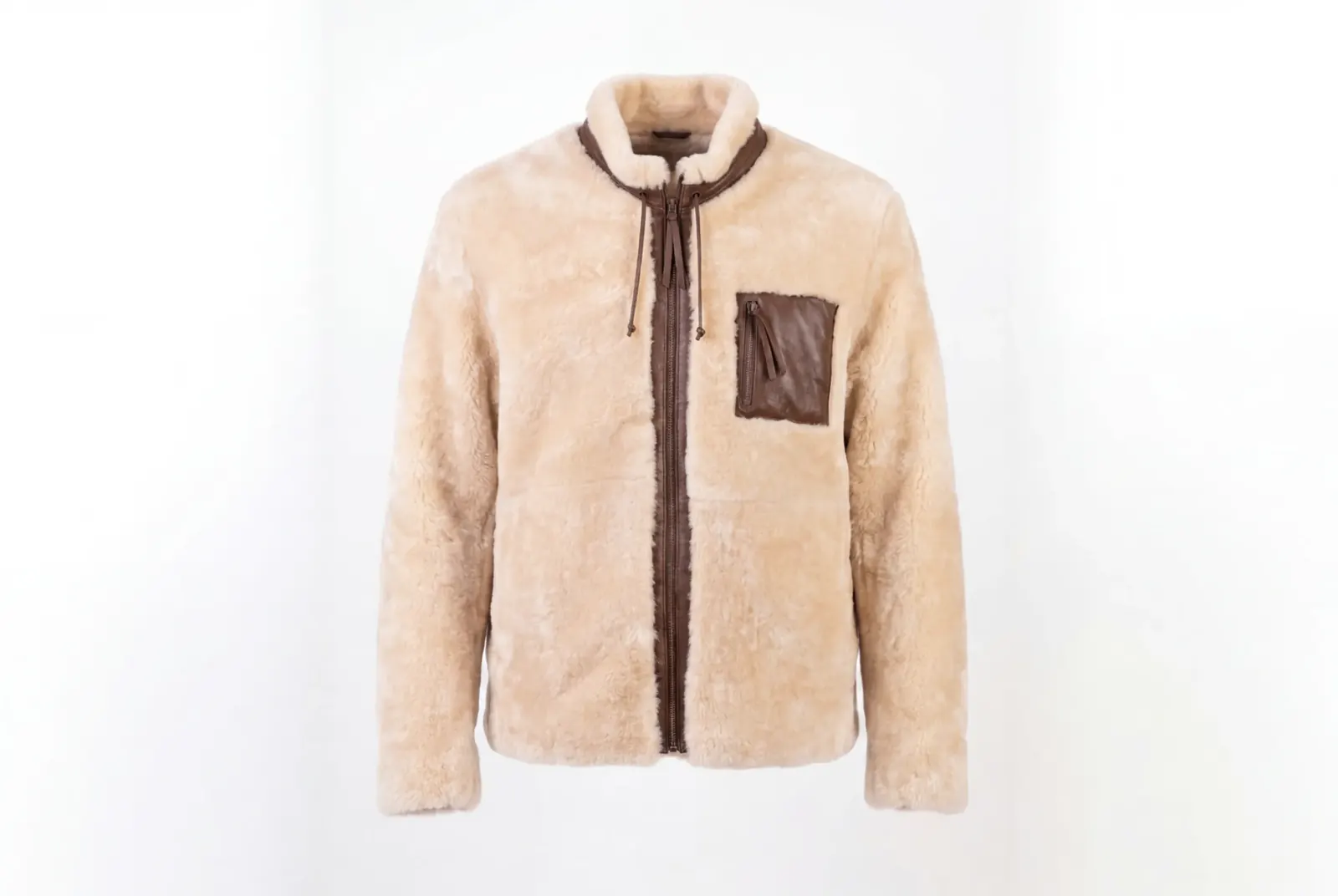 chamarra shearling crema